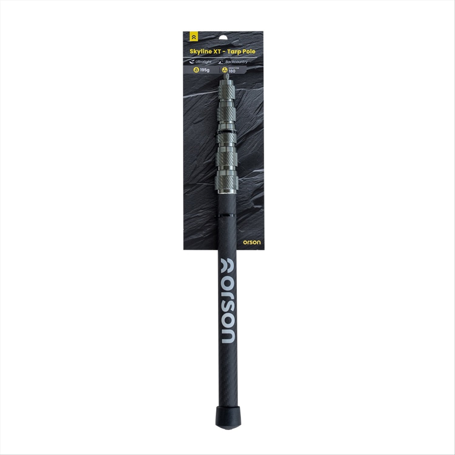 Orson Orson Telescopic Carbon Fibre Ultralight Tarp Pole - 43-180cm, 190g