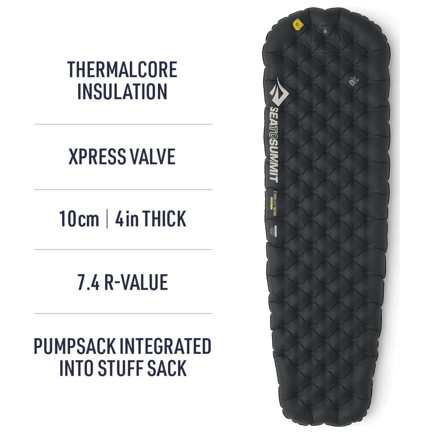 Sea to Summit Sea To Summit Ether Light XR Pro Insulated Mat - R-value 7.4, 10cm Thick