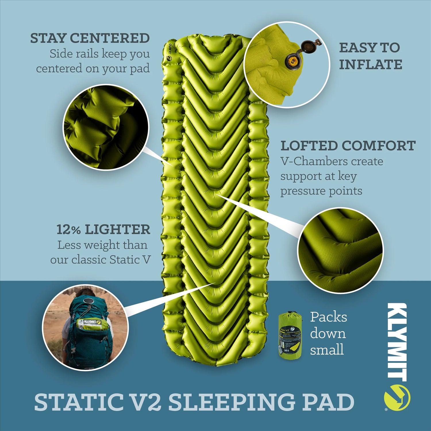 Klymit Klymit Static V2 Inflatable Sleeping Pad 471g